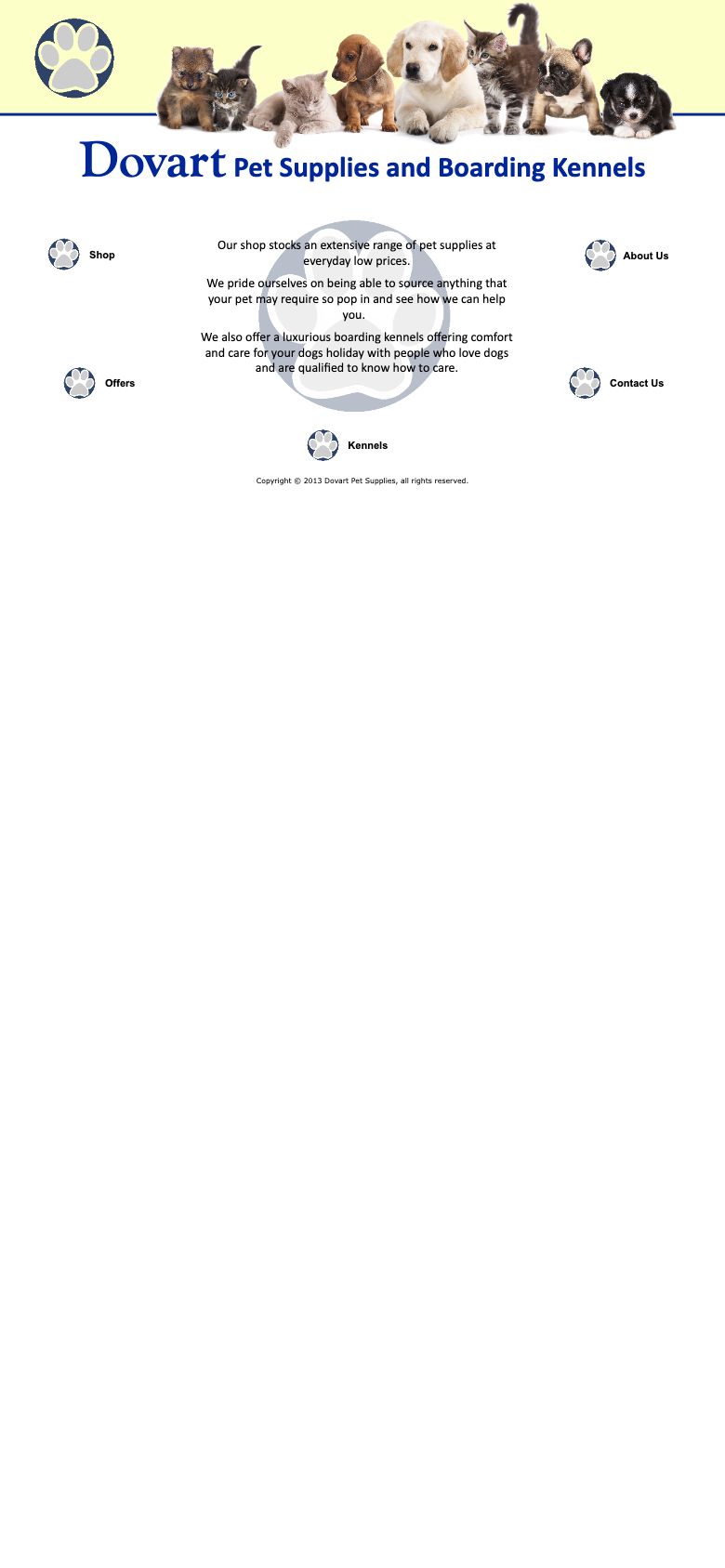 The old DOVART website on a phone