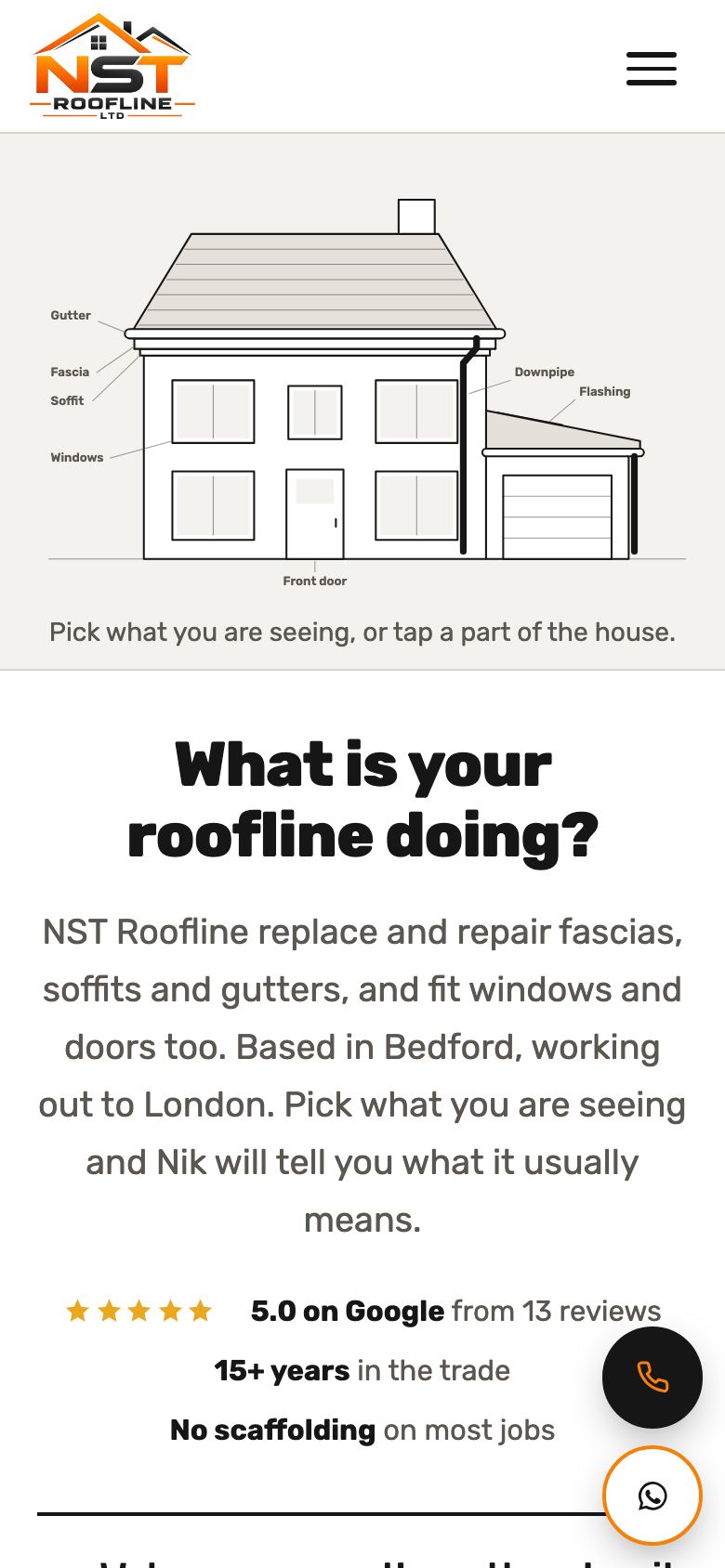 The NST ROOFLINE concept on a phone